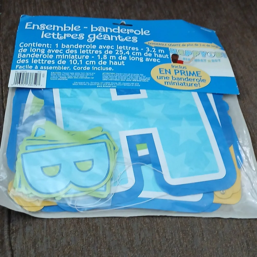 Amscan Blue Birthday Boy Jumbo Letter Banner Kit
